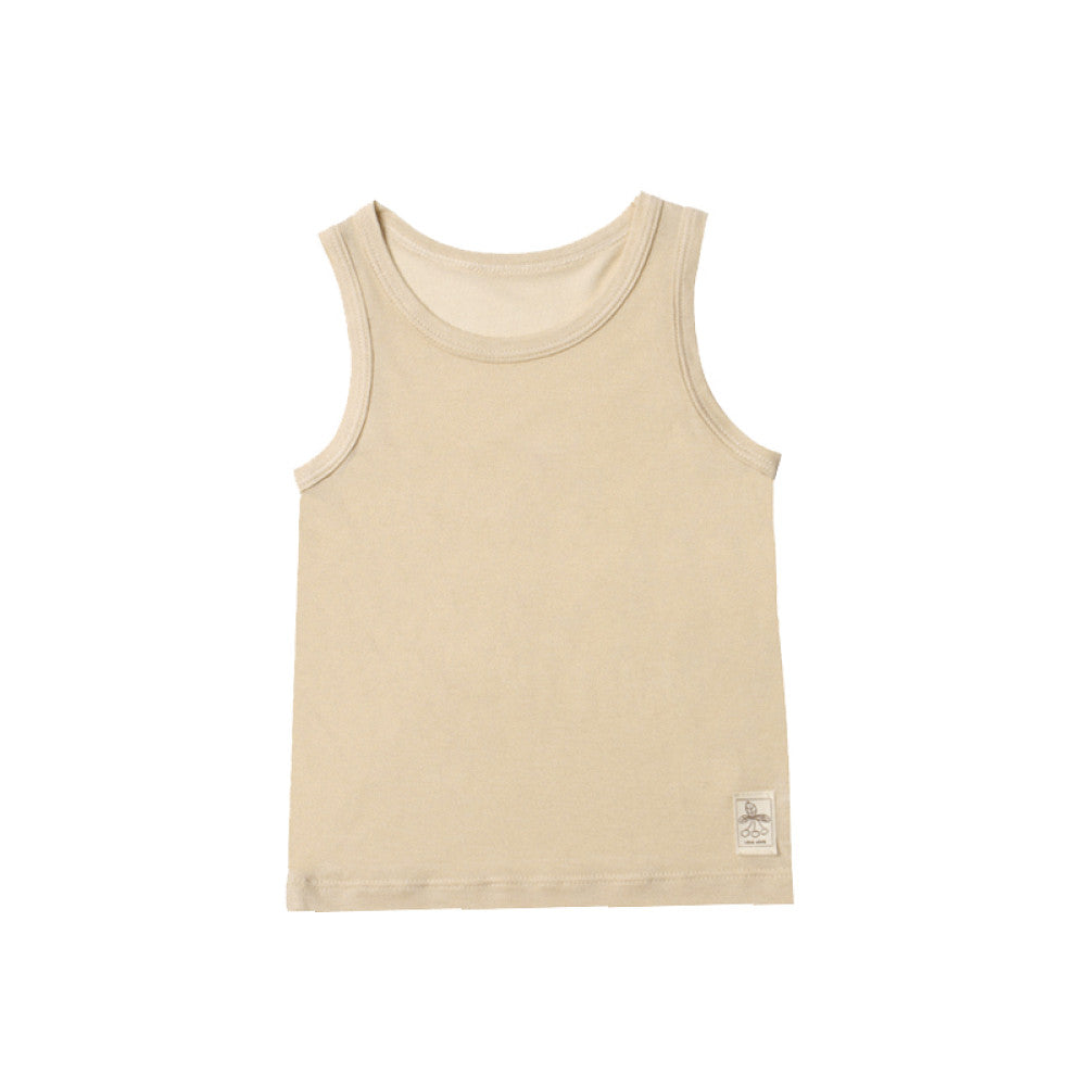 lelejove Nordic style children s 25 summer vest Tencel cool vest baby cool solid color sleeveless vest image 1