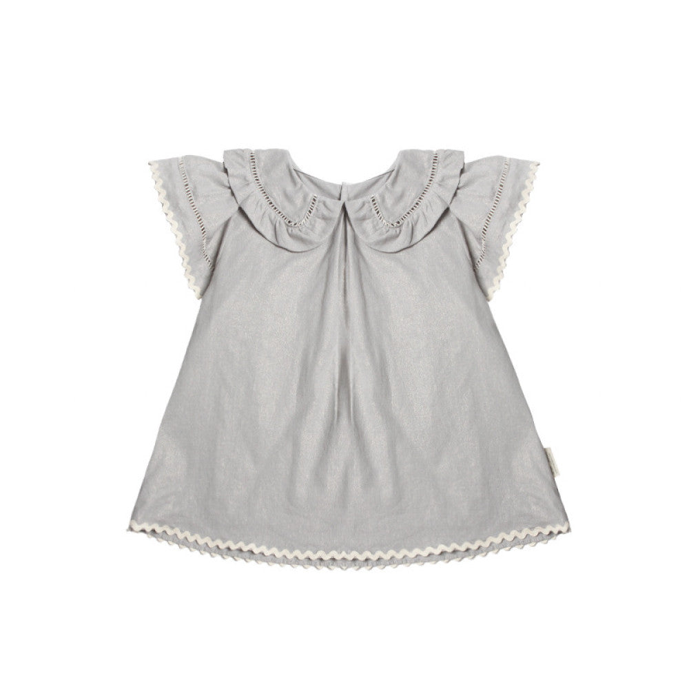 Lelejove Baby Girl Short Sleeve Round Neck Shirt with Flying Sleeves Short T Rainbow Color blocked Vitality Grid Pattern 24 Summer Top image 18