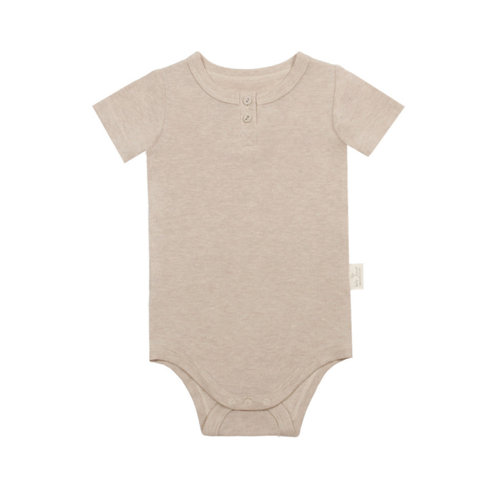 lelejove Nordic style baby short sleeved fart clothes wool blended short sleeved romper baby light breathable short crawling image 14
