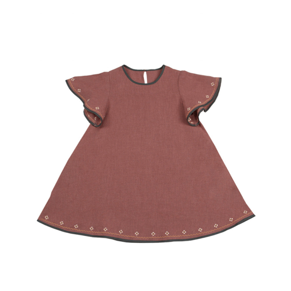 Lelejove Nordic style children s loose dress 24 summer new women s treasure ramie breathable small flying sleeve dress image 5