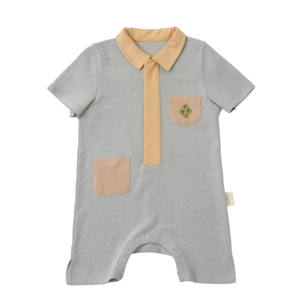 Lelejove Nordic style baby short sleeved climbing suit color blocking towel cotton polo jumpsuit for young babies of different ages image 13