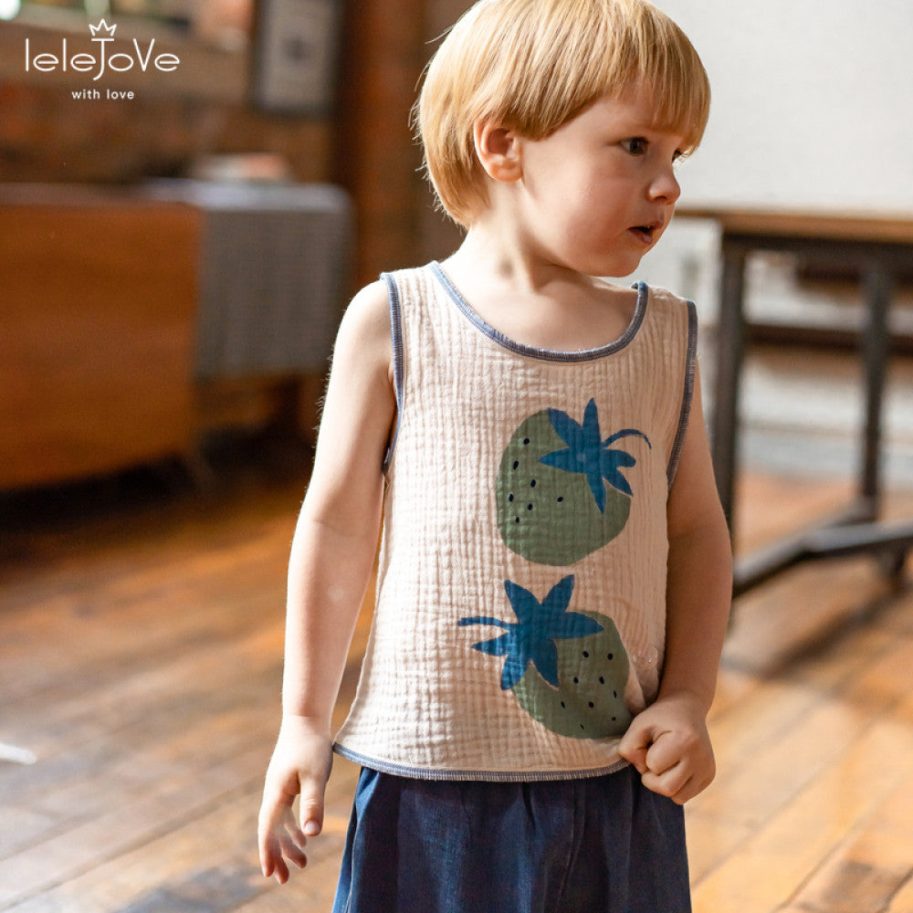 Lelejove Children s Lightweight Tank Top 25 Summer Men s and Women s Treasure Printed Loose Tank Top Breathable Double layer Yarn Sleeveless Top image 5