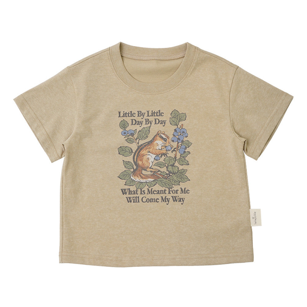 Lelejove Nordic style children s short sleeved T shirt 25 summer new products men s and women s treasure wax printed T shirt round neck short sleeved shirt image 1