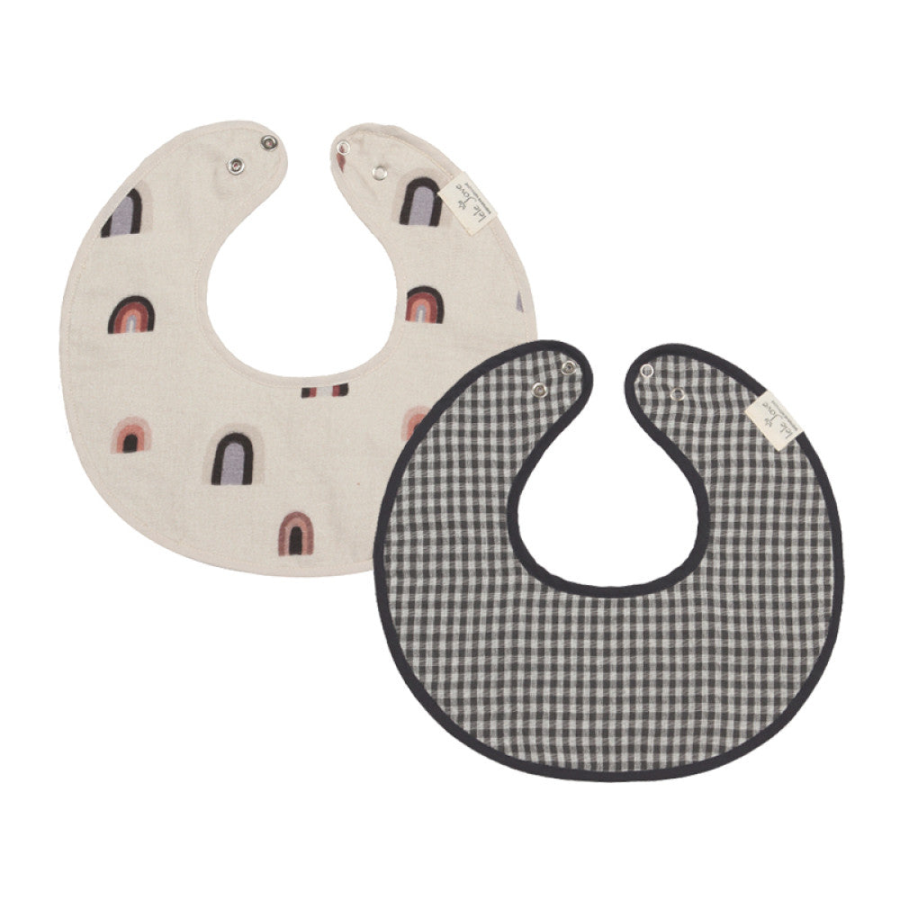 lelejove Nordic style infant bib small month old baby spit milk towel double sided wearable 2 pack image 6