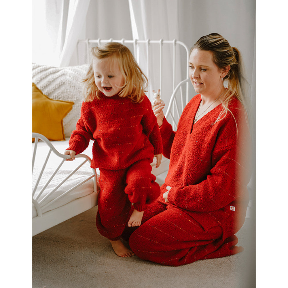 lelejove Nordic style parent child home wear suits autumn and winter baby pajamas pajamas warm and comfortable image 2