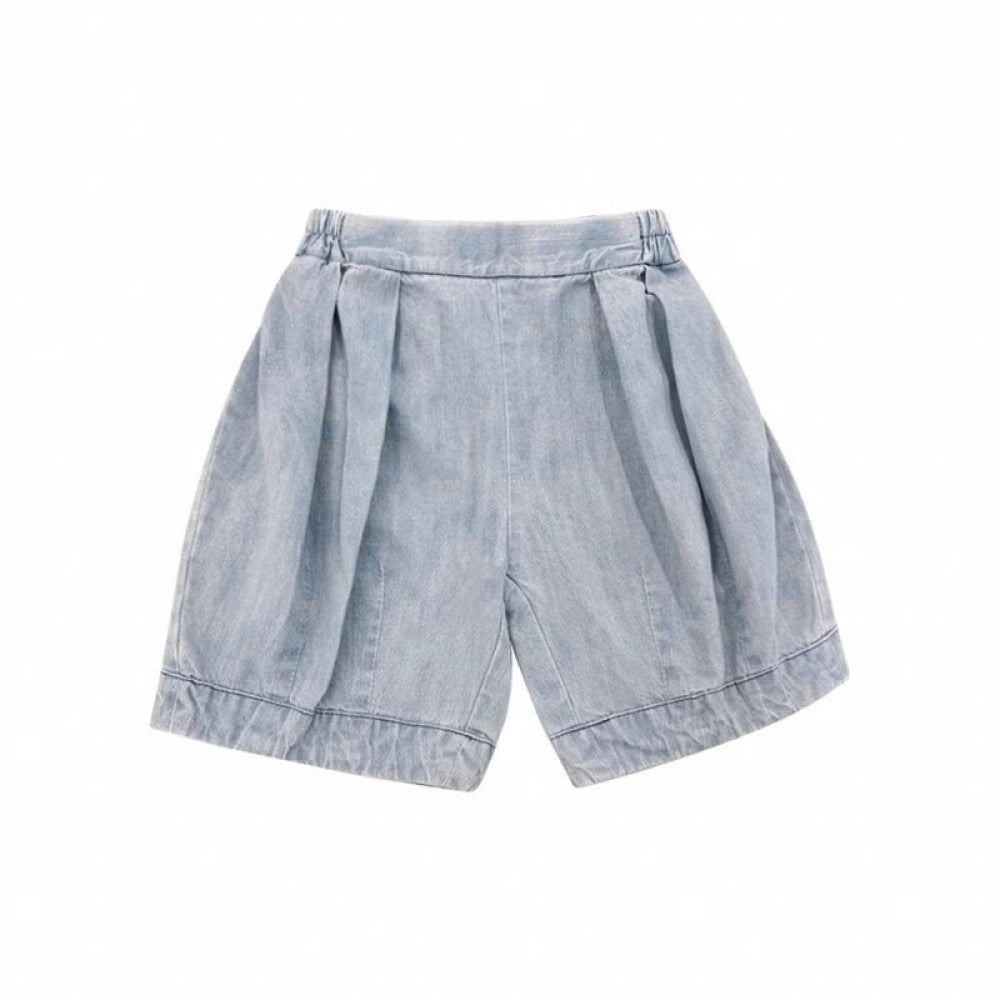 Lelejove Nordic style children s denim shorts Tencel cool light blue shorts baby summer shorts image 6