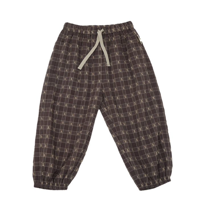 Lelejove children s summer lightweight shorts men s and women s baby binding foot mosquito proof pants breathable texture retro plaid pants image 28