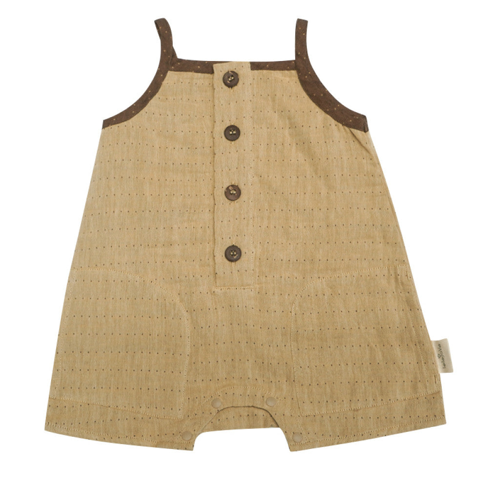 Lelejove baby sleeveless climbing clothes for 5 summer months breathable pure cotton suspender climbing clothes for babies loose jumpsuit image 1