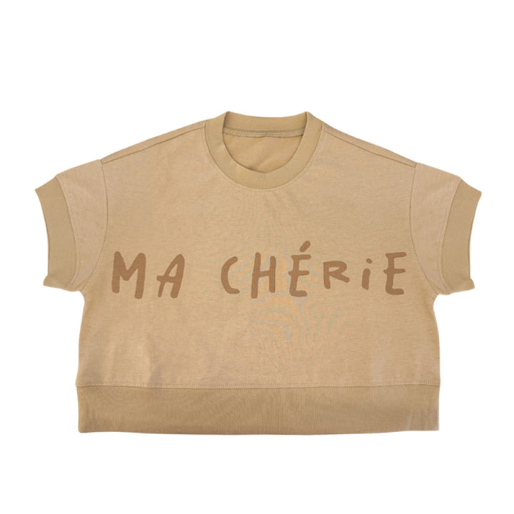 Parent child outfit lelejove Nordic style children s short sleeved T shirt solid color print parent child short sleeved T shirt image 6