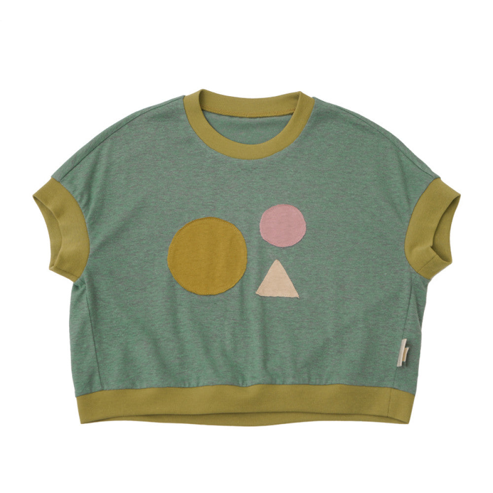 Tencel Hemp lelejove children s summer printed splicing short sleeved men s and women s light short sleeved T shirt image 15