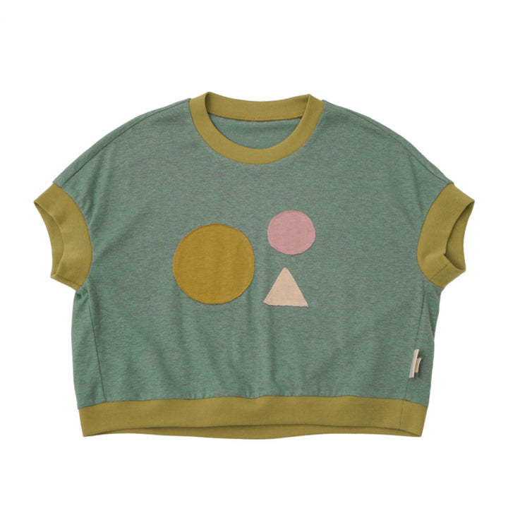 Tencel Hemp lelejove children s summer printed splicing short sleeved men s and women s light short sleeved T shirt image 15