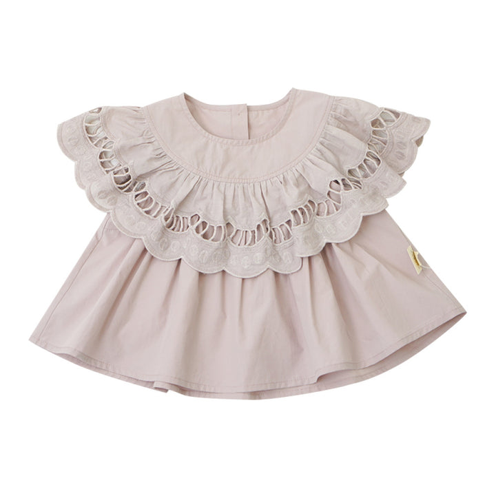 Horse cotton lelejove girls summer hollow embroidery short sleeved women s treasure palace style short sleeved round neck shirt image 1
