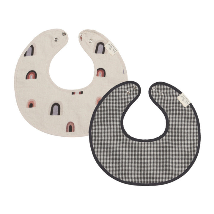 lelejove Nordic style infant bib small month old baby spit milk towel double sided wearable 2 pack image 6