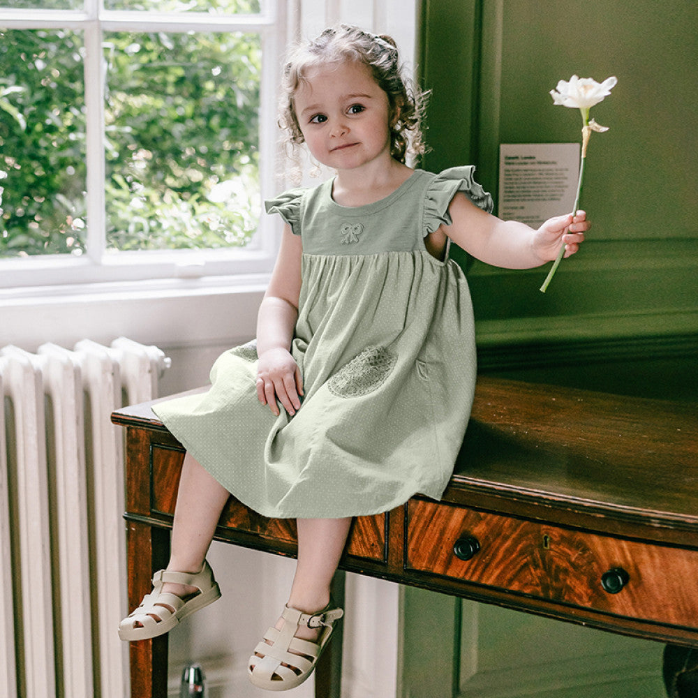 Lelejove Nordic style girls dress summer fresh vest dress women s treasure polka dot small flying sleeve dress image 4
