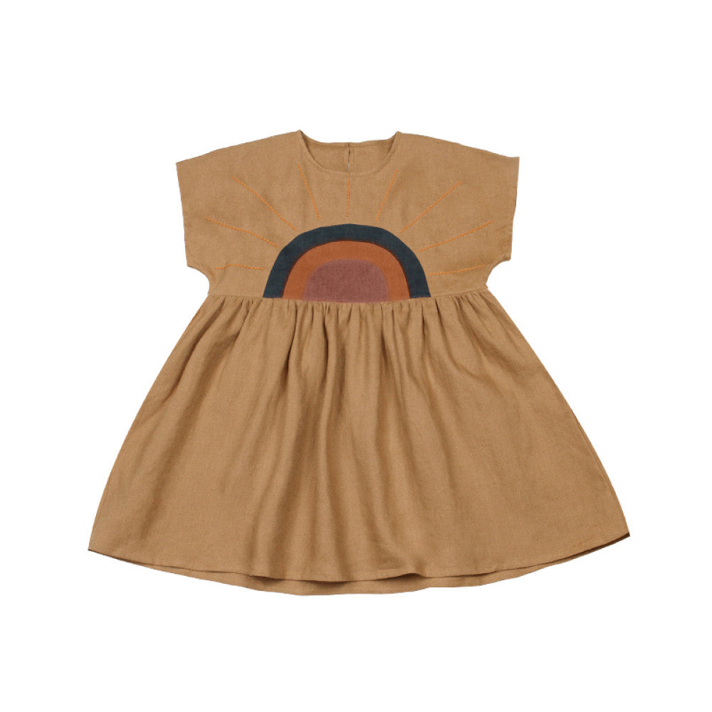 lelejove Nordic style girls dress 24 summer new breathable cotton and linen skirt loose and comfortable dress image 6