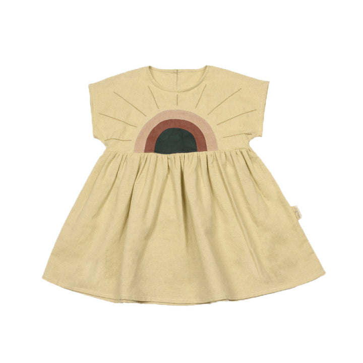 lelejove Nordic style girls dress 24 summer new breathable cotton and linen skirt loose and comfortable dress image 28