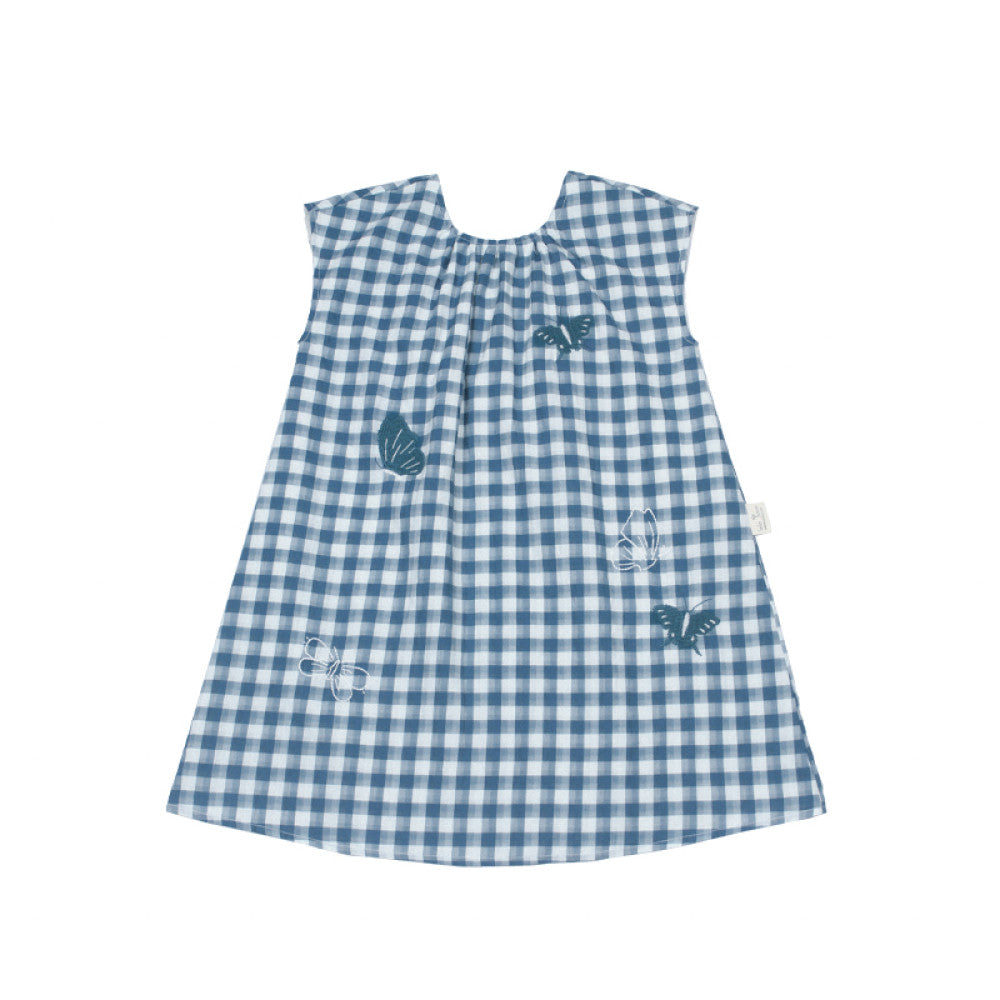 lelejove Nordic style girl baby fresh plaid dress summer baby holiday style loose vest dress image 6