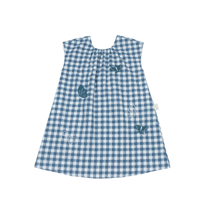 lelejove Nordic style girl baby fresh plaid dress summer baby holiday style loose vest dress image 6