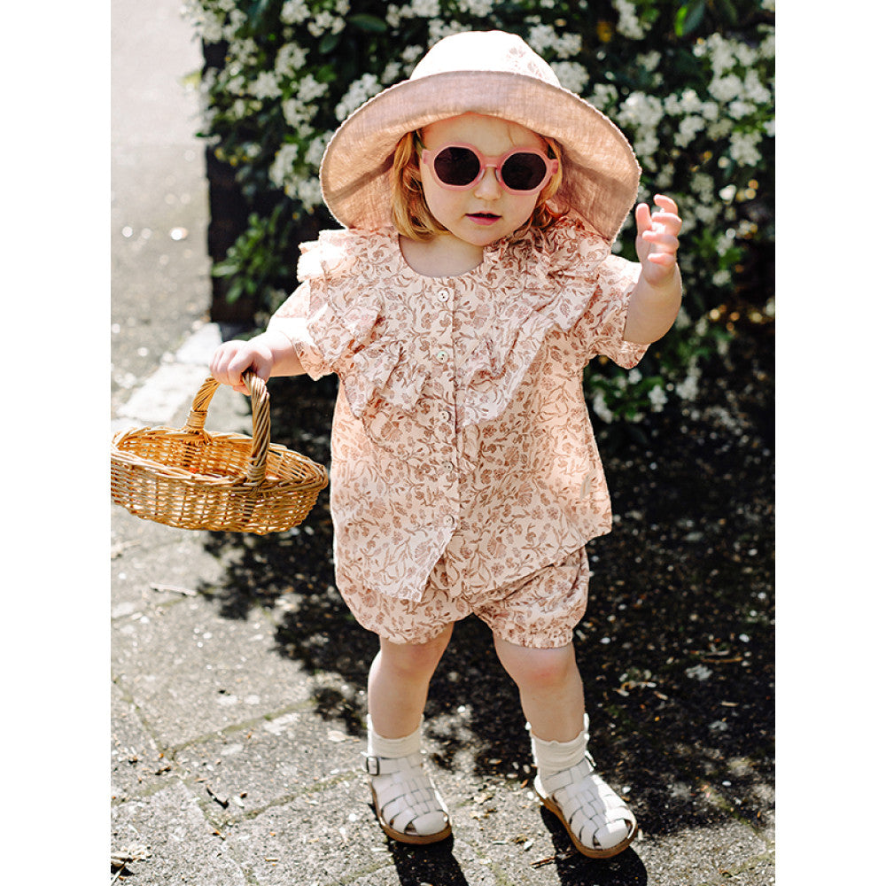 Tencel series lelejove Nordic style women s printed round neck shirt lightweight shorts romantic countryside style image 4