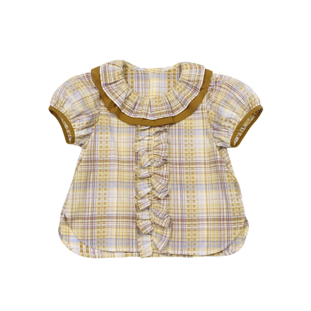 Lelejove Nordic style girls short sleeved shirt court style lace shirt round neck shirt women s treasure 4 summer top image 7