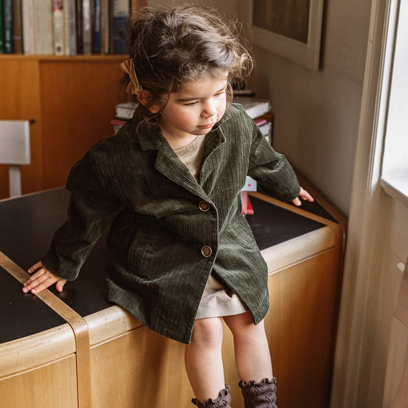 Casual Loose Fit Corduroy Trench Coat