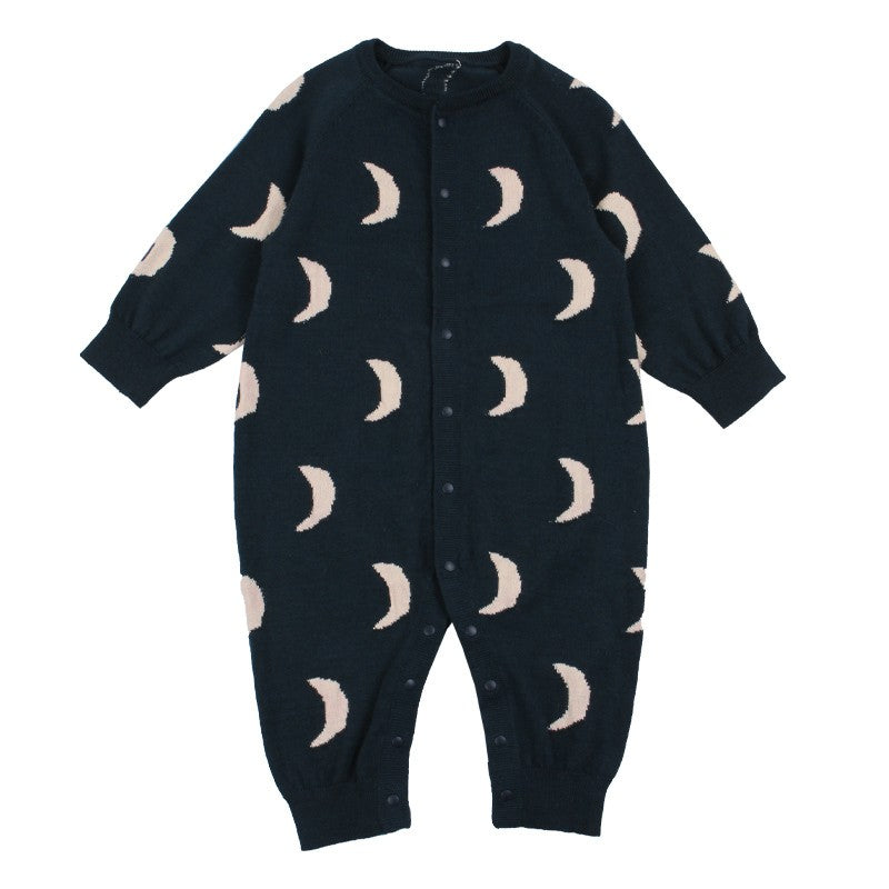 Moon Print Baby Wool Blend Jumpsuit