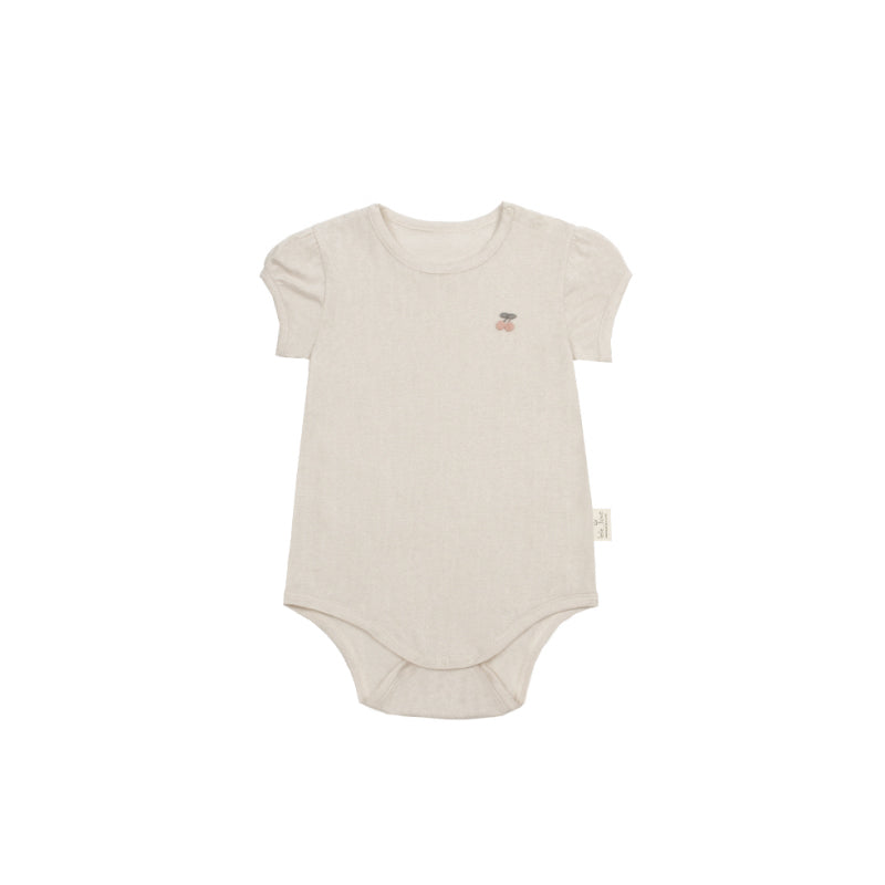 Essential Baby Jumpsuit – Cherry Light Puff Short Sleeve Baby Bodysuit