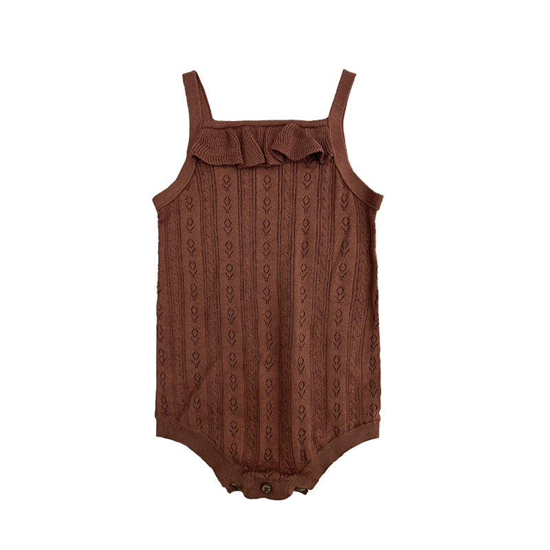 Essential Baby Jumpsuit – Modal Cotton Hollow Knitted Bodysuit