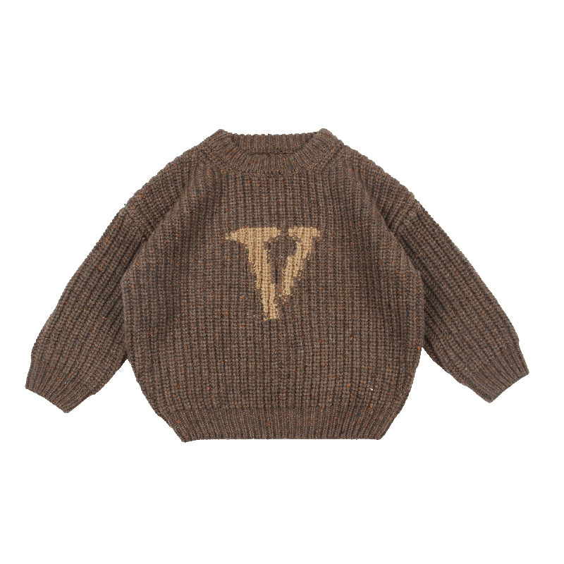 Alphabet Chunky Knit Pullover Sweater