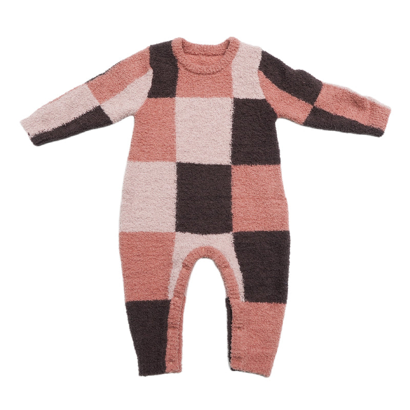 New Arrival – Baby Checkered Microfleece Jumpsuit