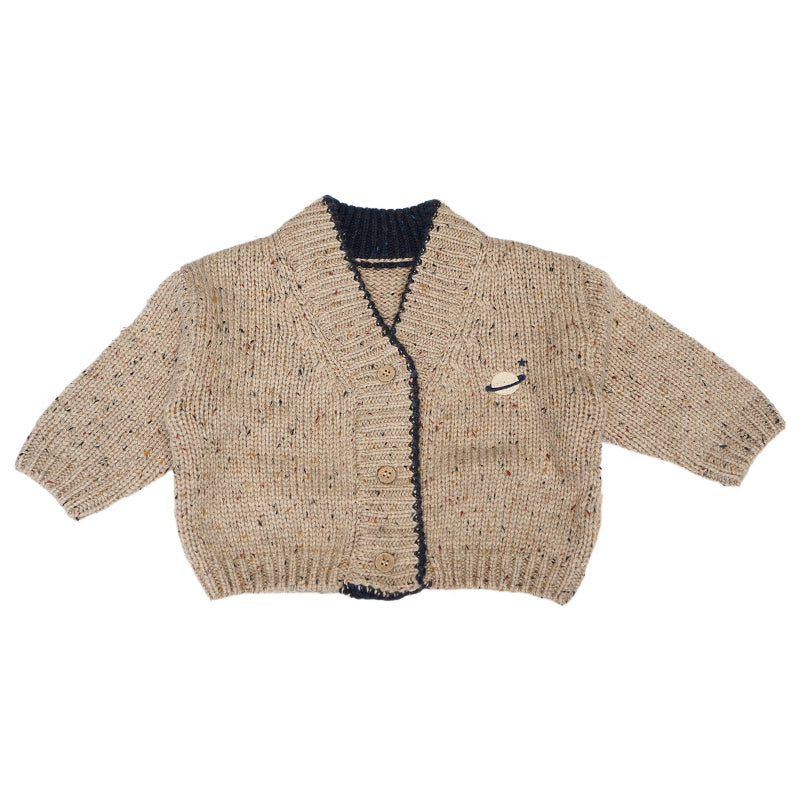 New Arrival – Flecked Wool Blend Knit Cardigan