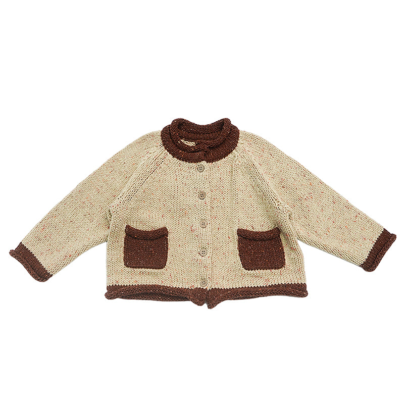 Colorblock Melange Knit Cardigan