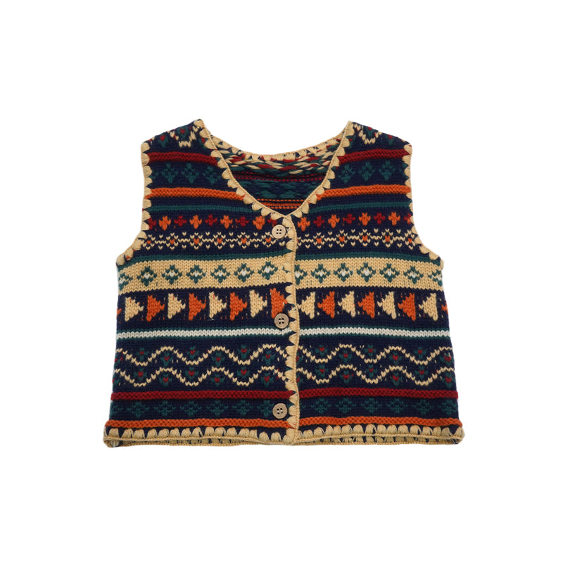 New Arrival – Retro Color Block Wool Blend Vest