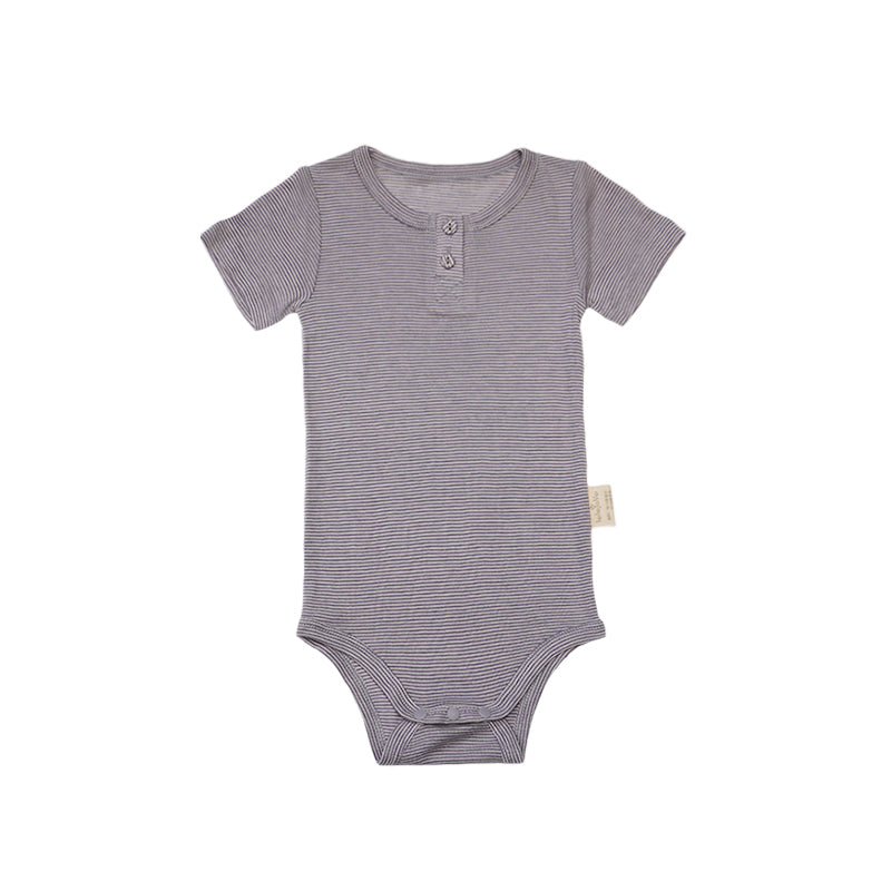 Essential Basewear – Thermal Stripe Short Sleeve Romper