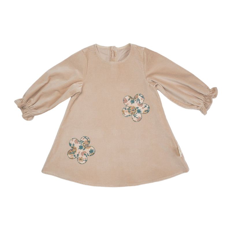 New Arrival – Floral Appliqué Velvet Dress