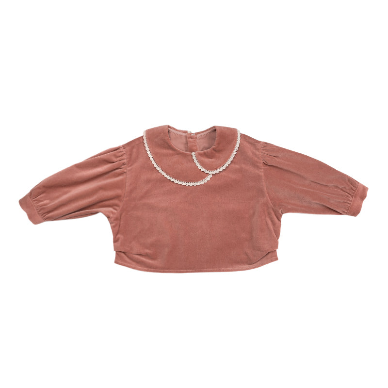 New Arrival – Petal Collar Velvet Blouse