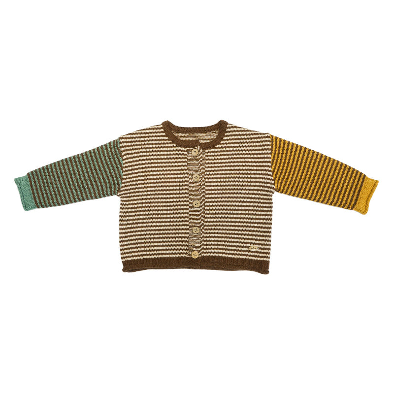 New Arrival – Color Block Cashmere Cotton Cardigan