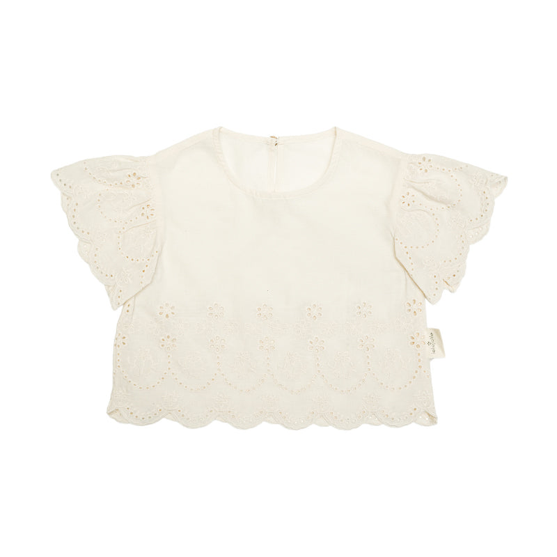 New Arrival – Eyelet Flutter Blouse & Tiered Skirt Set