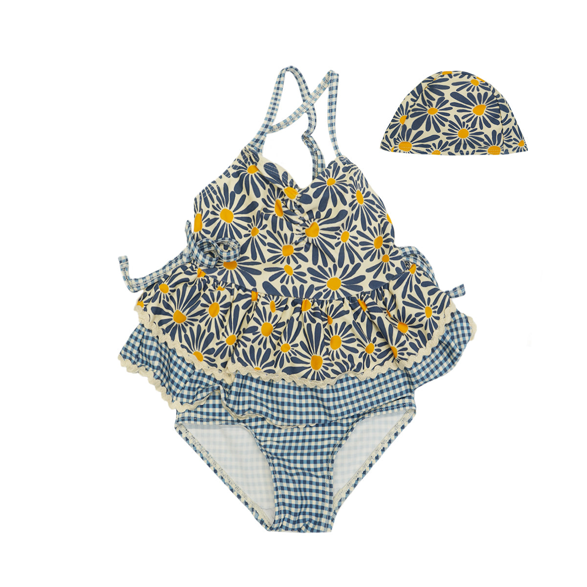New Arrival – Island Sweetheart Ruffle Swimsuit & Cap Set
