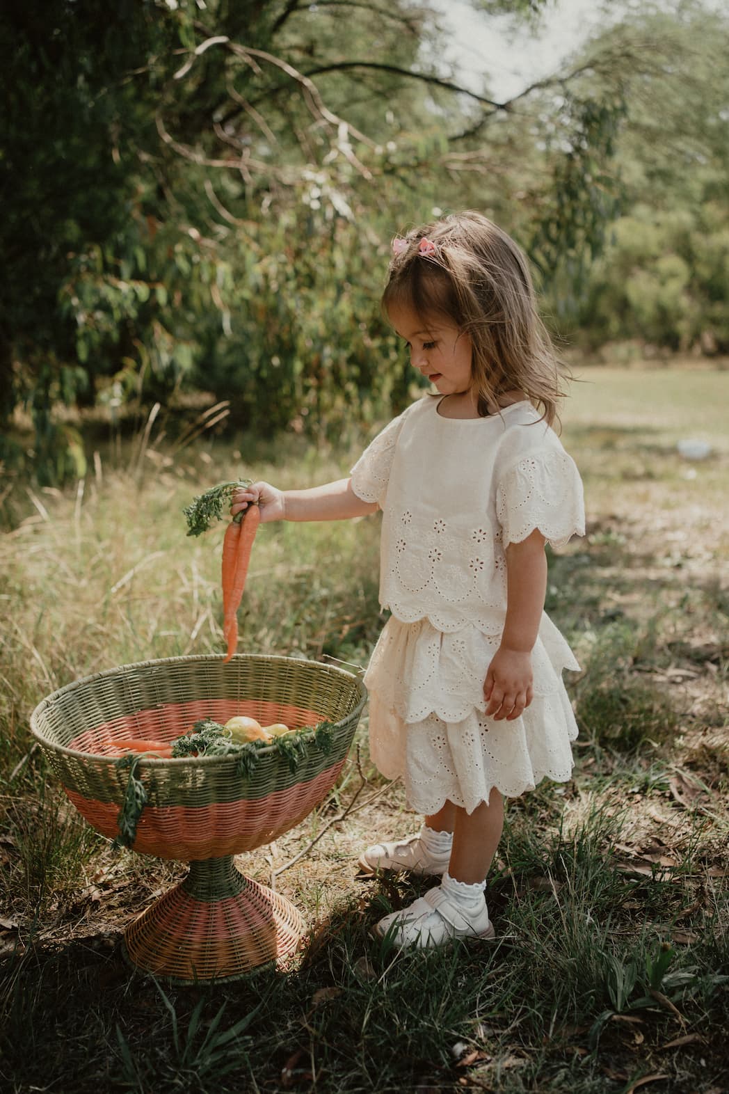 New Arrival – Eyelet Flutter Blouse & Tiered Skirt Set