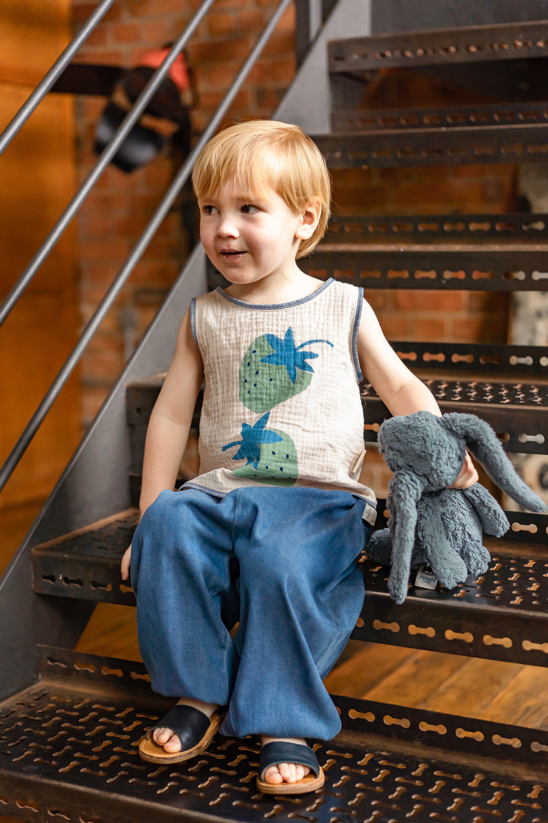 Cotton Fruit Print Sleeveless Top