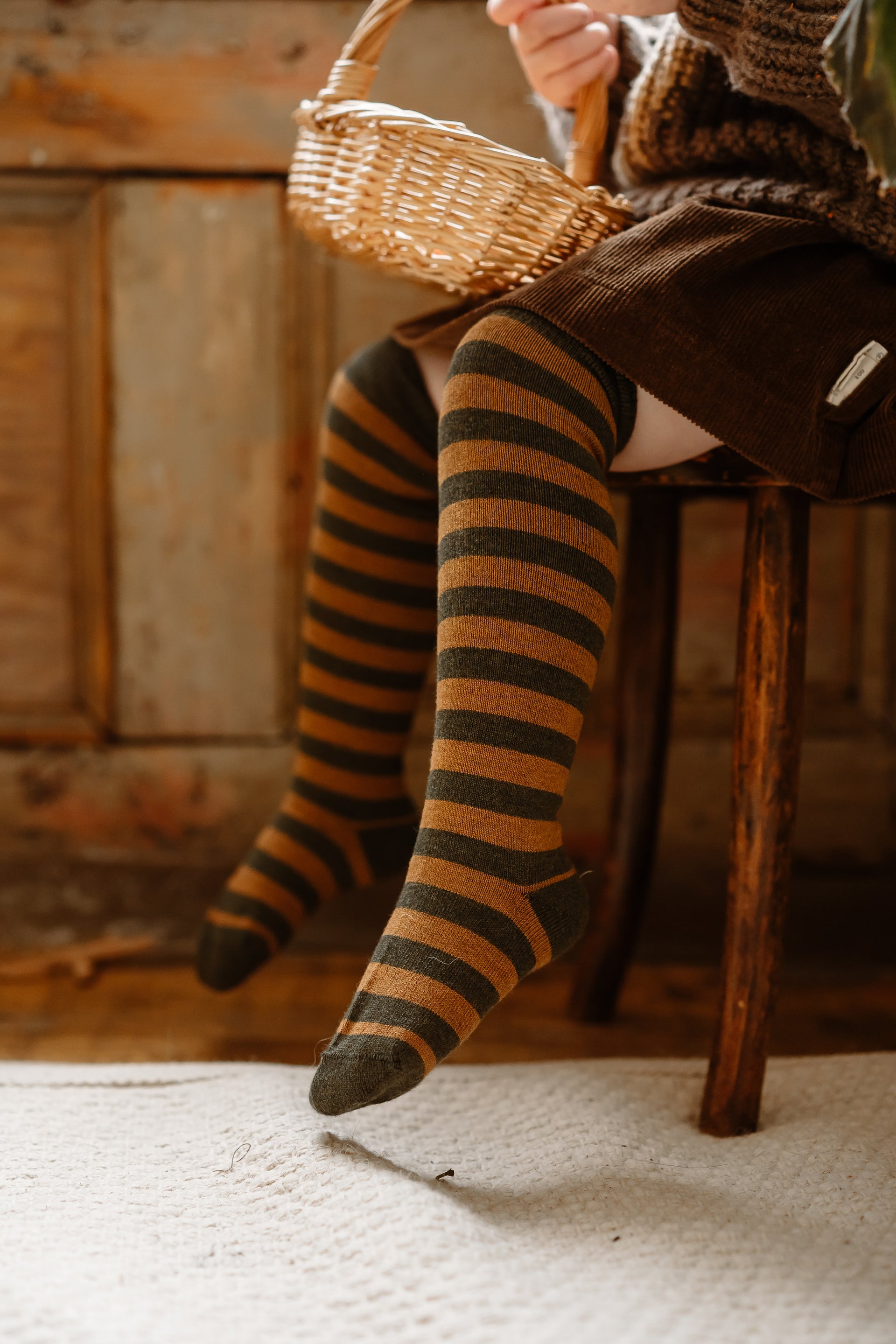 Cozy Kids Wool Blend Striped Socks – Short & Knee High