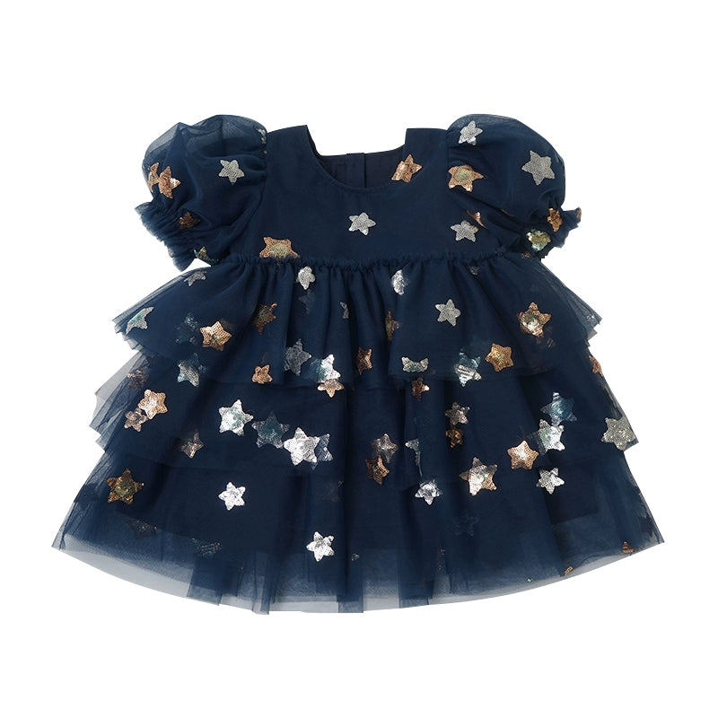 New Arrival – Puff Sleeve Layered Mesh Princess Dress