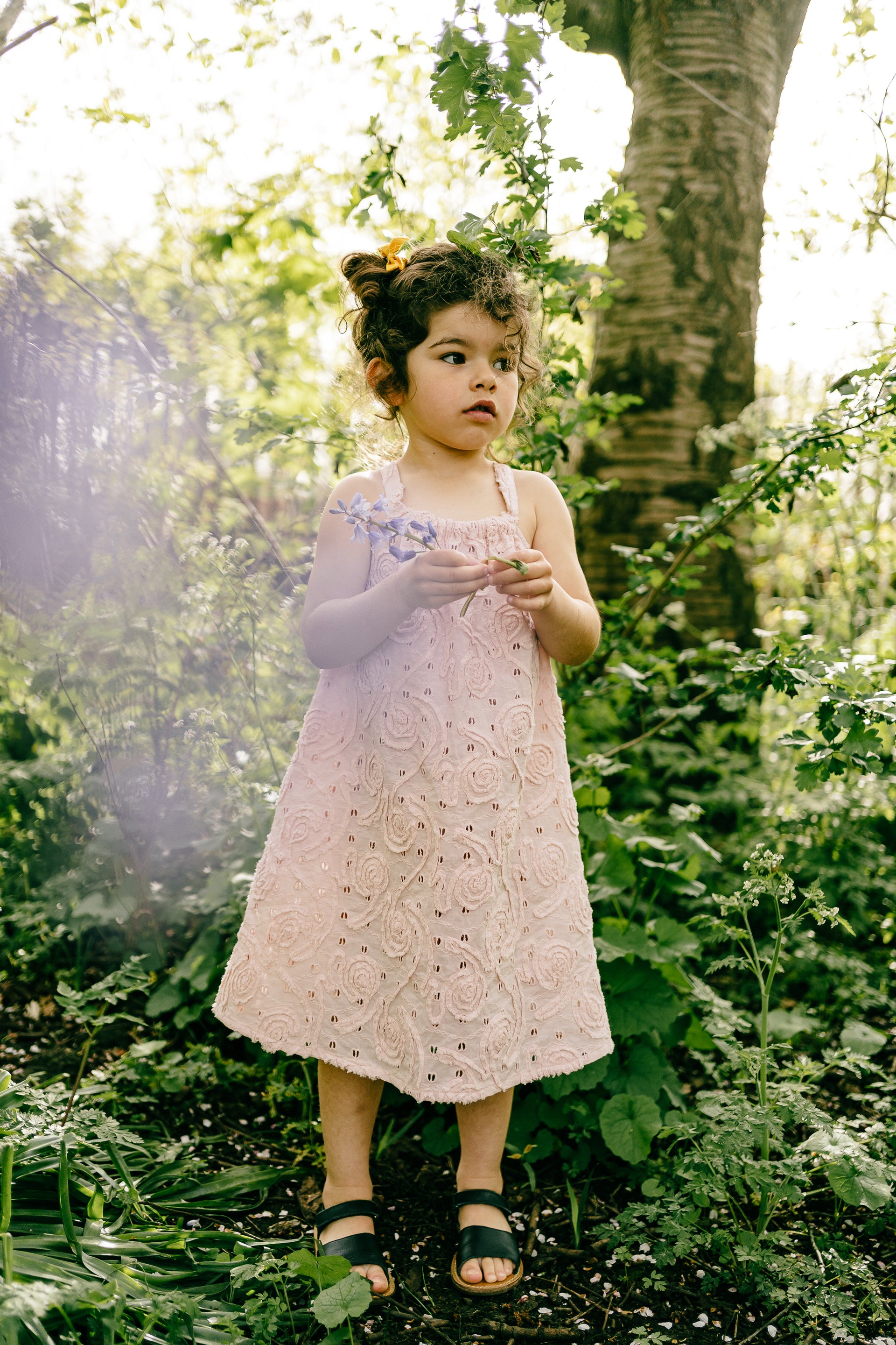 Embroidered Cotton Sling Dress