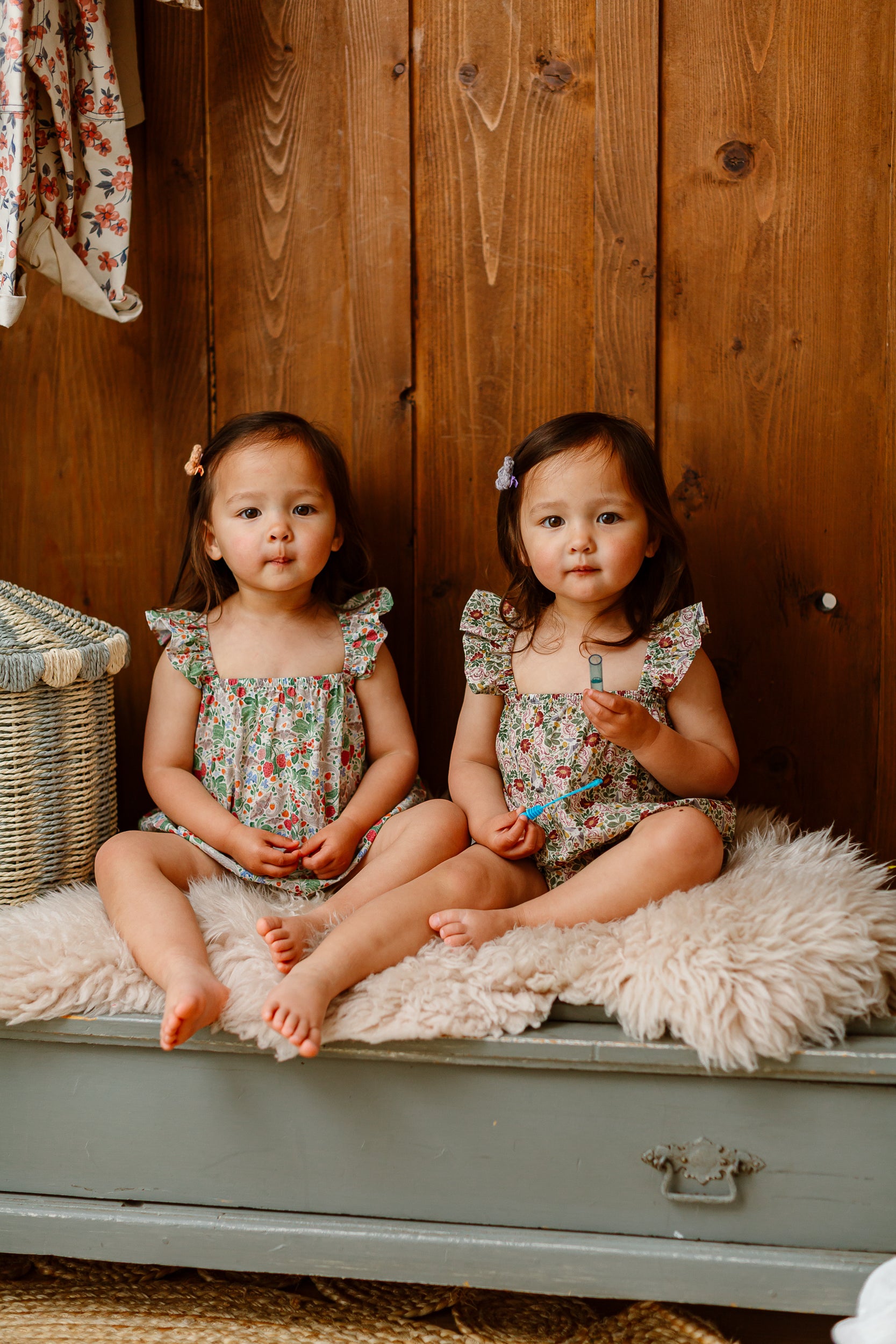 New Arrival – Cotton Floral Baby Jumpsuit with Ruffle Straps