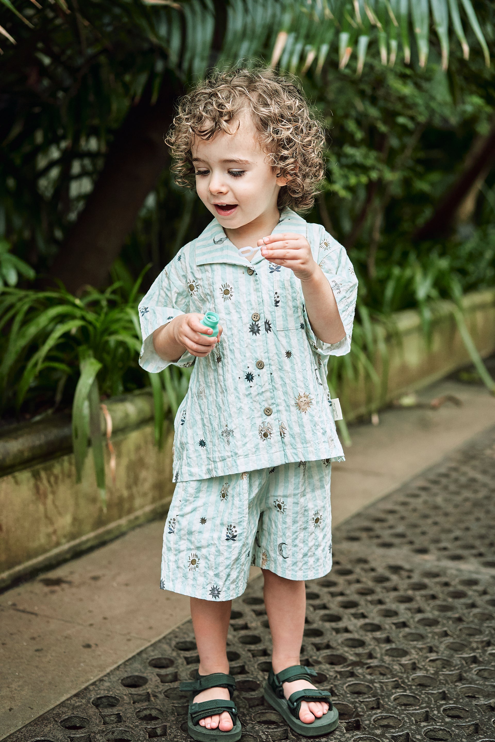 New Arrival – Celestial Dreams Printed Short Sleeve Shirt & Shorts Set