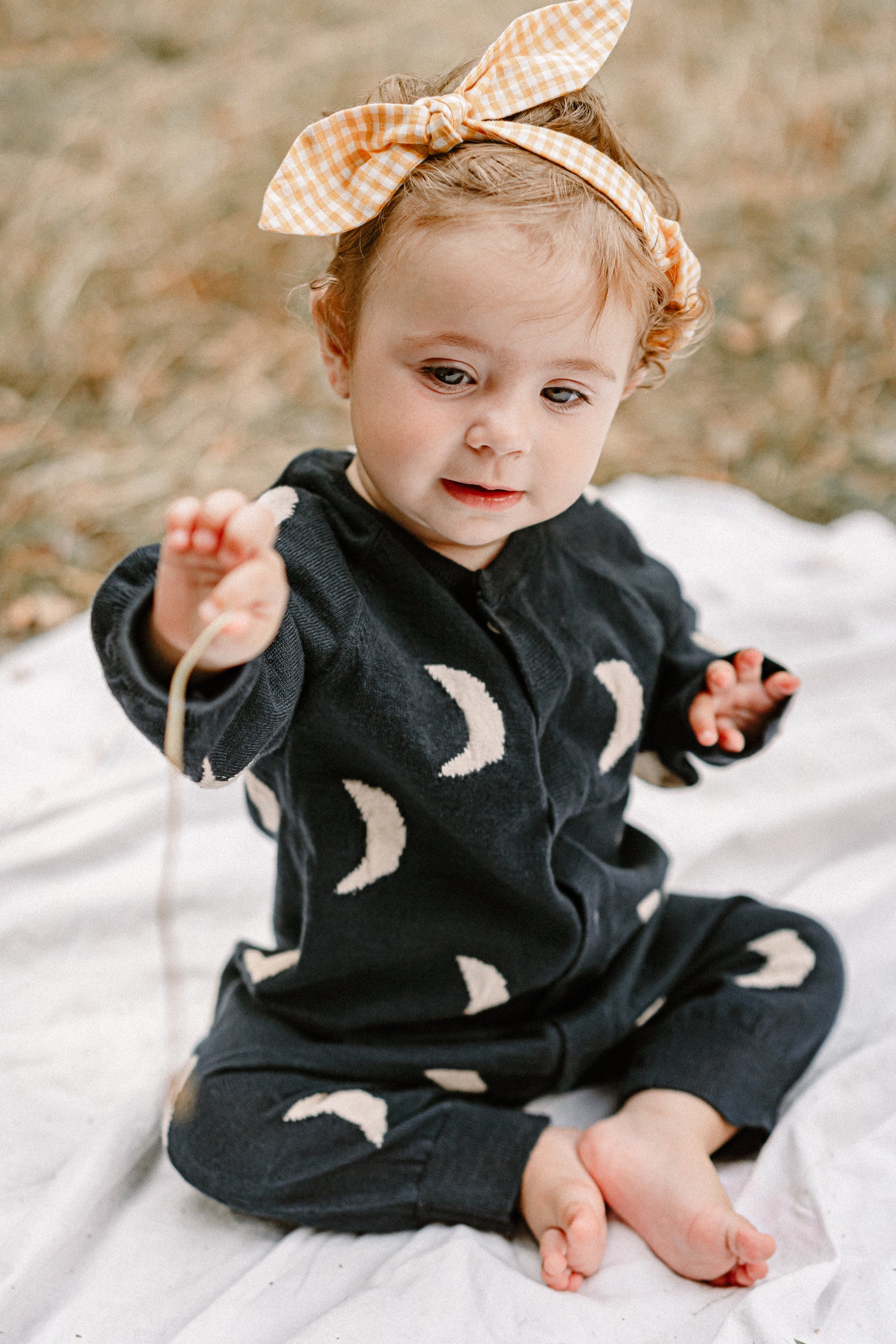 Moon Print Baby Wool Blend Jumpsuit
